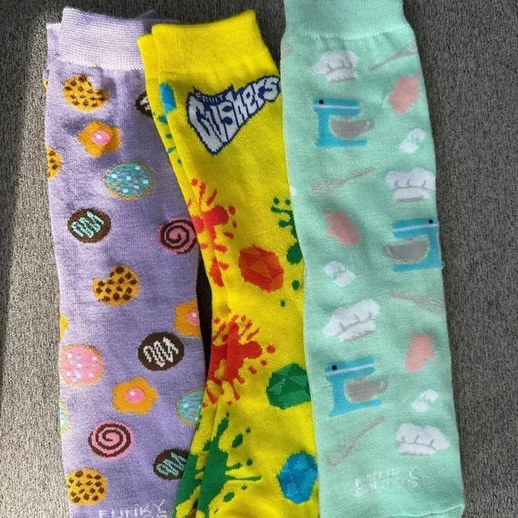 NWOT Fruit Gusher Print Socks and 2 pairs of Funky Socks (3 pairs) - Picture 2 of 12
